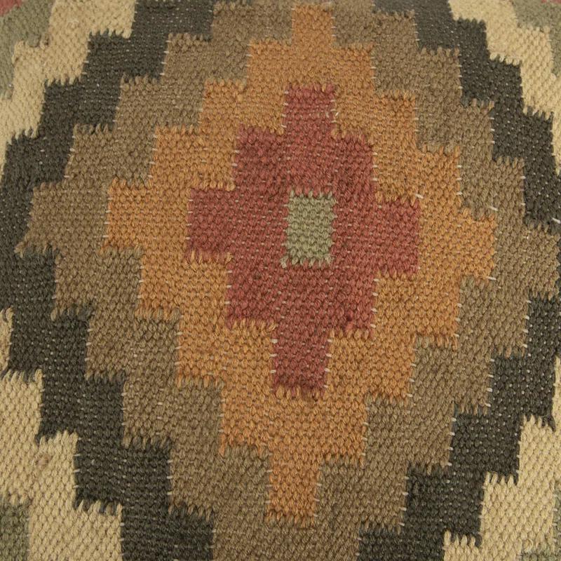 ZeaZu Brown Beige Kilim Down Filled Throw Pillow
