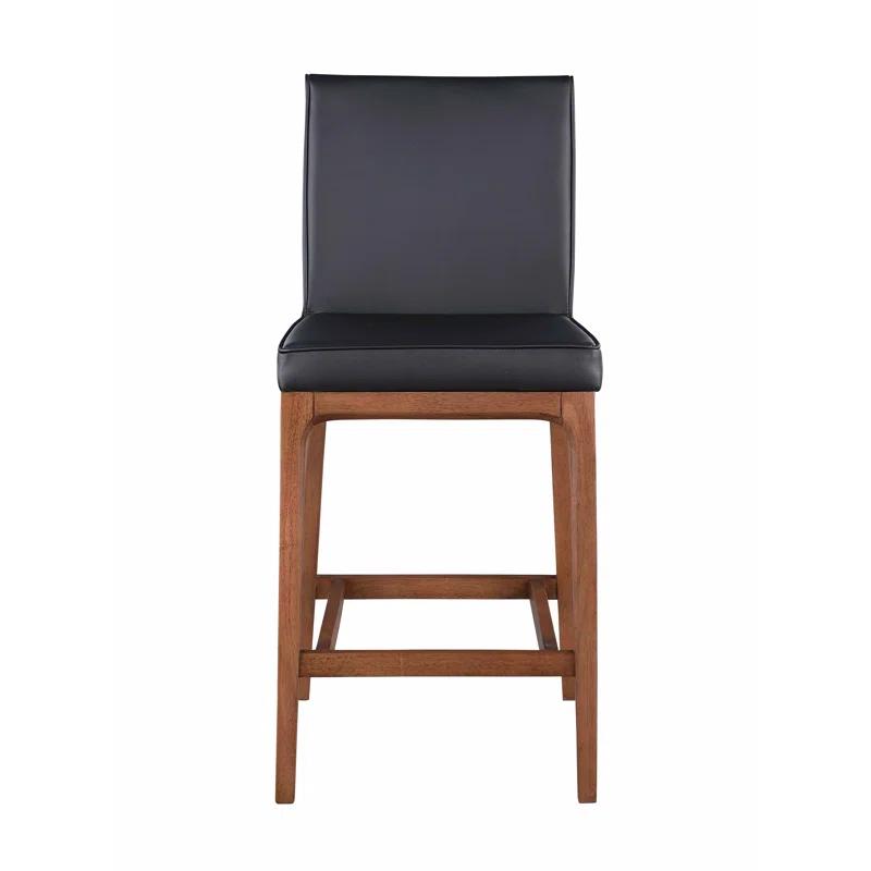 Chintaly Imports Emma Modern Low-back Counter Stool w/ Solid Wood Base