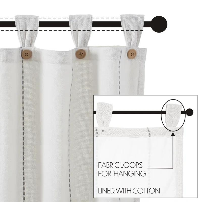 Gracie Oaks Cumberledge Stitched Burlap Tailored Window Valance