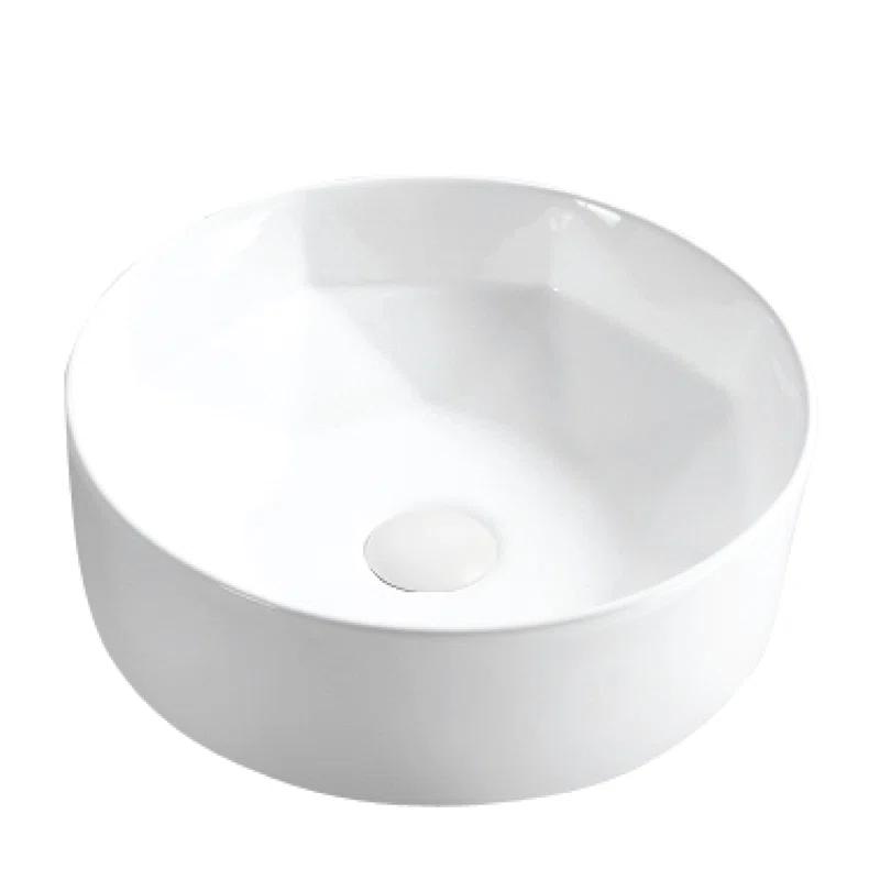 Karran VC-421-WH Karran Valera 16 In. Vitreous China Round Vessel Bathroom Sink