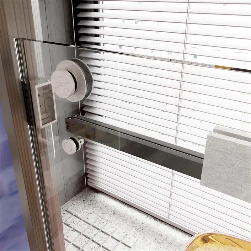 Tusuton 56'' - W x 76'' H Door Frameless Shower Door with JB240508-39