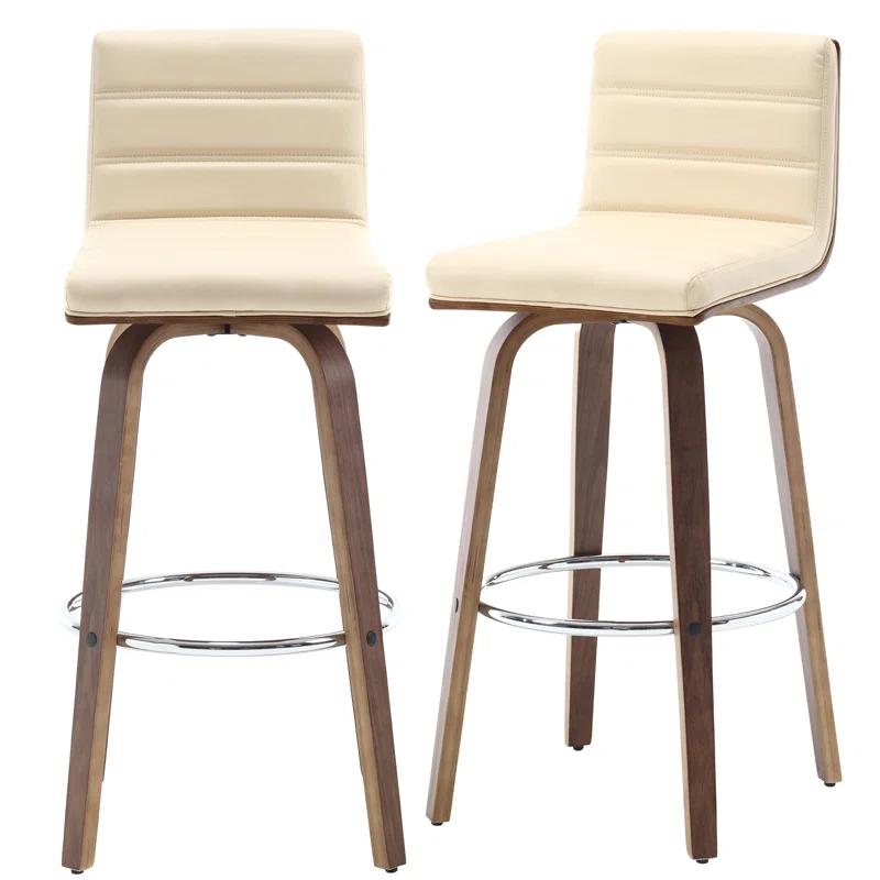 Corrigan Studio® Upholstered Swivel Stool (Set of 2)