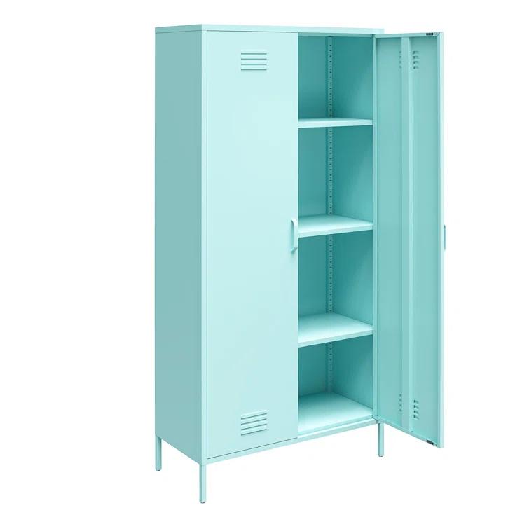 Novogratz Cache 2 Door Tall Metal Locker Style Storage Cabinet