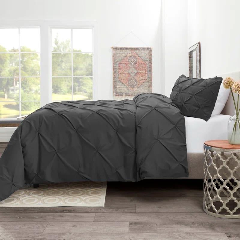 Nestl Double Brushed Pleated Duvet Cover Set
