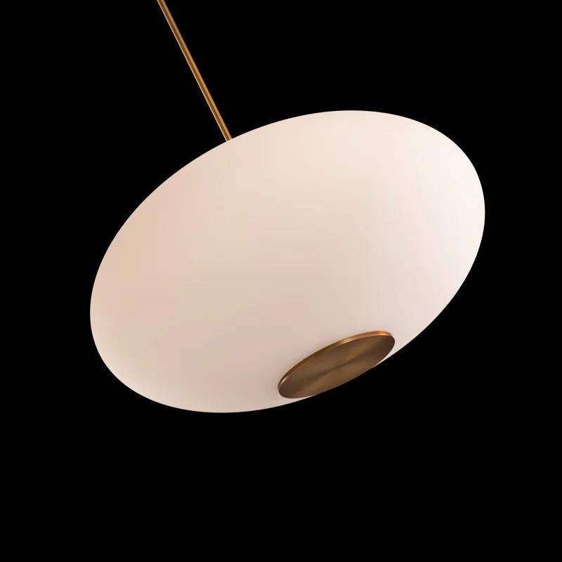 Illusion Dimmable LED Pendant With Oval Shaped Glass Shade, Adjustable Color Temperature