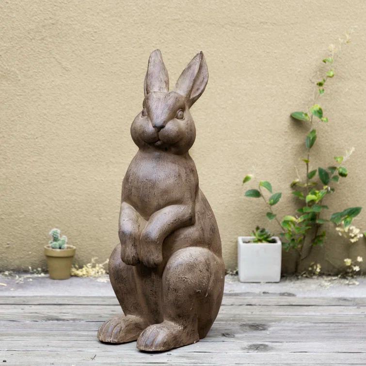 Trinx Zachary MGO Standing Rabbit Garden Statue