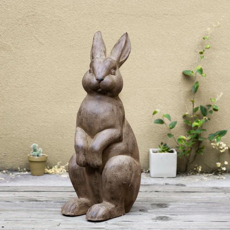 Trinx Zachary MGO Standing Rabbit Garden Statue