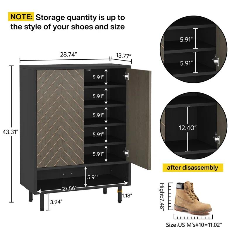18 Pair Shoe Storage Cabinet