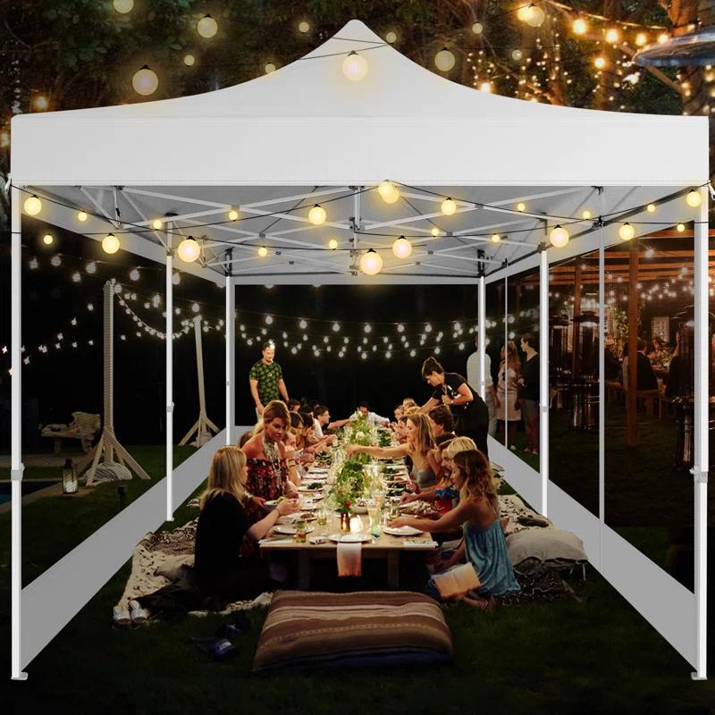 Cobizi 10x20 Canopy Tent, Heavy Duty Pop up Canopy with Sidewalls, Waterproof Easy Setup Canopy with Mosquito Netting, Outdoor Instant Screen Tents for Parties, Wedding, Backyard with Carry Bag