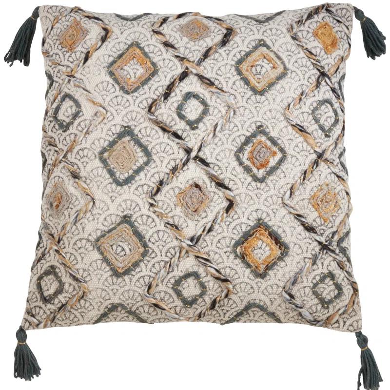 Saro Lauren Pillow Collection Geometric Cotton Throw Pillow