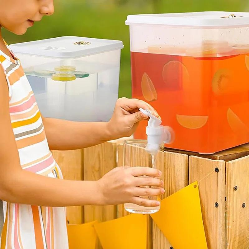 Mint Pantry® 2 Pack 2.5 Gallon Drink Dispenser For Fridge With Spigot Water Dispenser Leak Proof Lids Filter Screen Beverage Juice Container Sealed Plastic Lemonade Milk Cold Hot Drink Tea Jug For Party