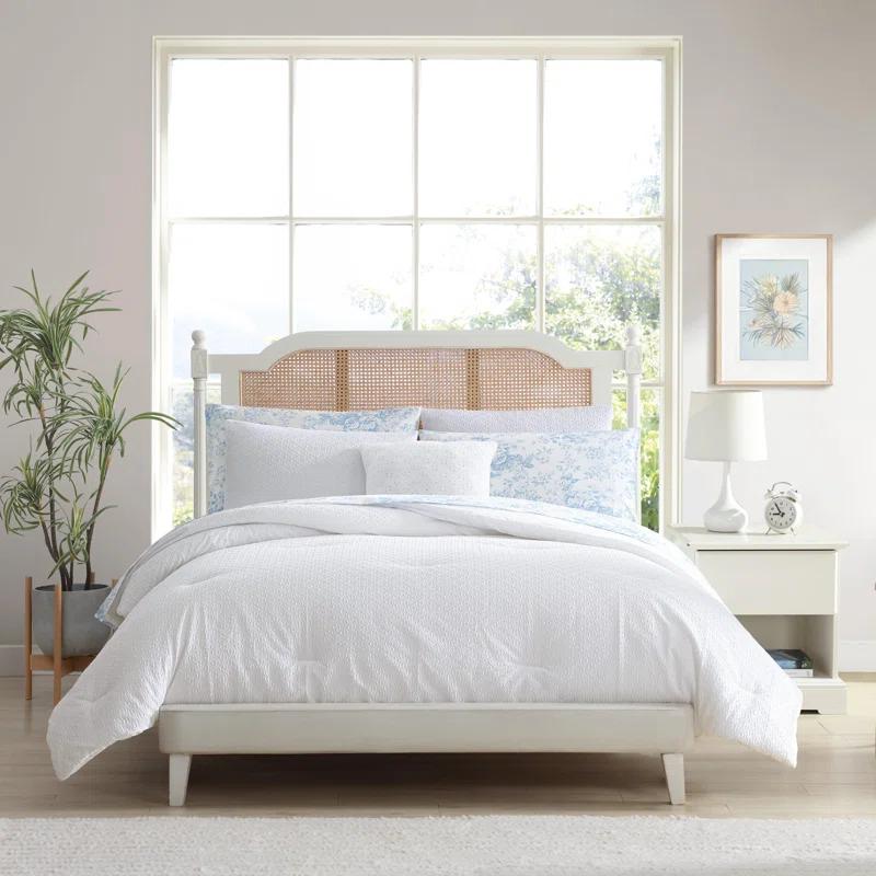 Laura Ashley Laura Ashley Margaret White Easy Care Reversible Dorm Bonus Bed Set