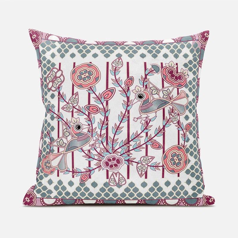 Floral Indoor/Outdoor Reversible Throw Pillow