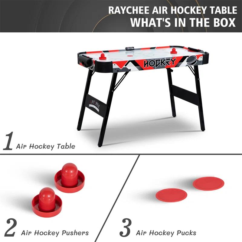 RayChee 48'' 2 -Player Wood Air Hockey Table with Digital Scoreboard