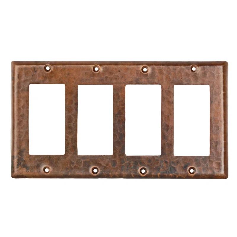 Premier Copper Products Copper Switchplate Quadruple Ground Fault/Rocker Cover GFI