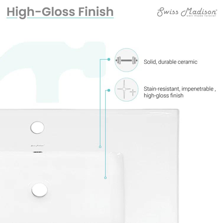 Swiss Madison Swiss Madison 30" Single Bathroom Vanity Top in White with Sink