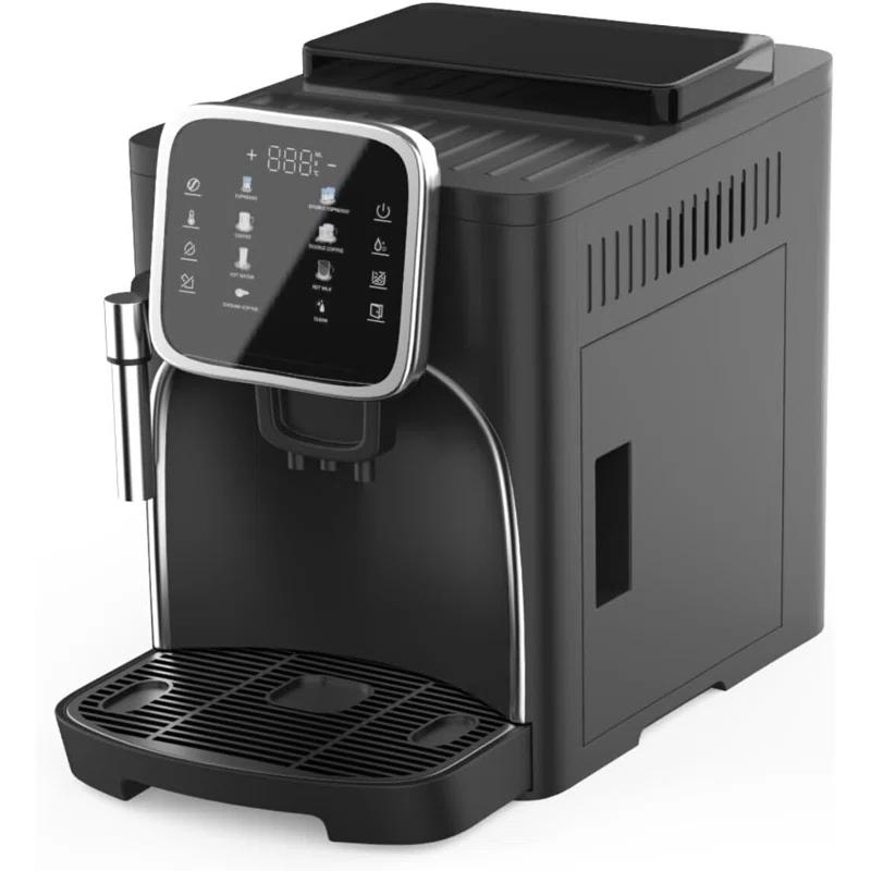 Pakroman Fully Automatic Espresso Machine Milk Frother+19 Bar Italian Ulka Touch Display+Burr Grinder