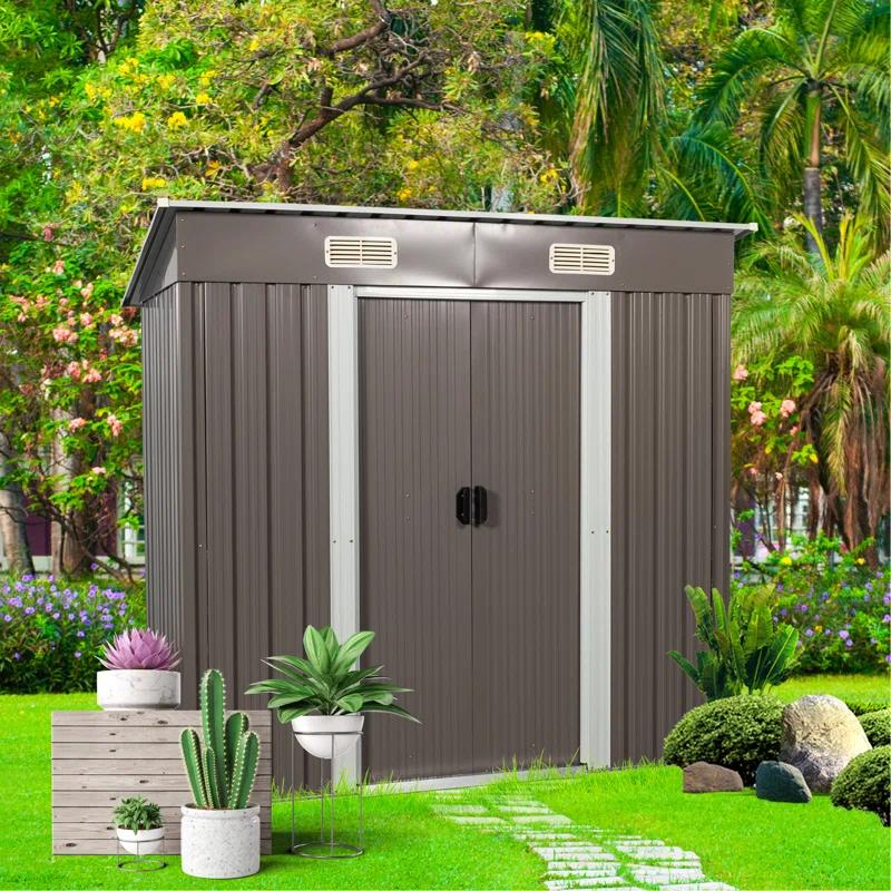 wendeway 6Ft X 4Ft Outdoor Metal Storage Shed