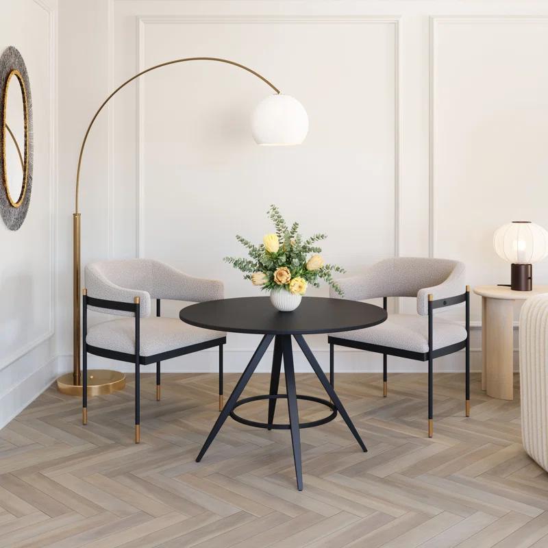 Dinos Round Metal Base Dining Table
