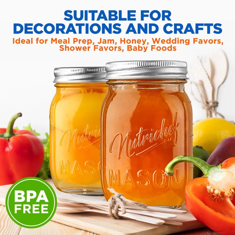 NutriChef Glass Jar - Set of 6 (Set of 6)