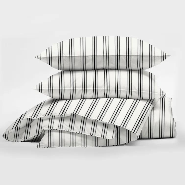 6ix Tailors Fine Linens August Stripe Reversible Cotton Comforter Set | Wayfair
