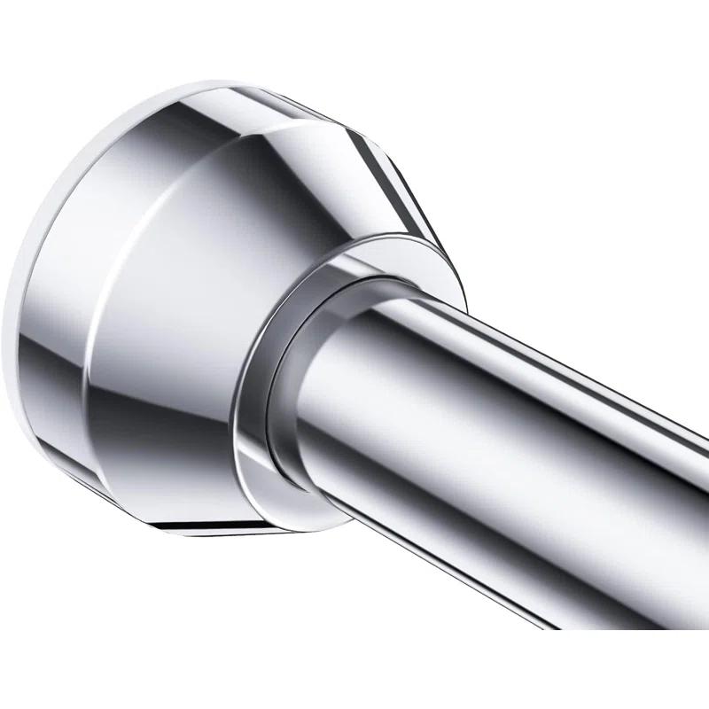 OUMIKEJI Shower Curtain Rod, 27-76 Inch Adjustable Tension Spring, Shower Curtain Rod Tension, Premium Stainless Steel, Anti-Slip, No Drilling, No Rust, For Bathroom, Silver