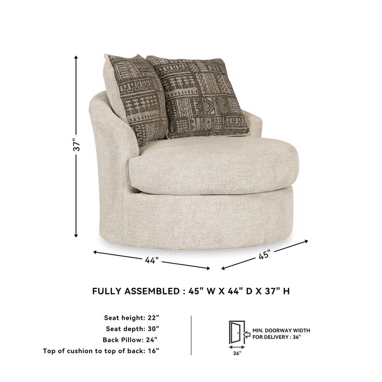 Ebern Designs Maravilla Upholstered Swivel Barrel Chair