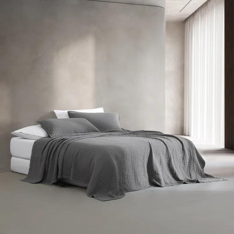 Calvin Klein Essential Garment Washed Solid Reversible Cotton Coverlet