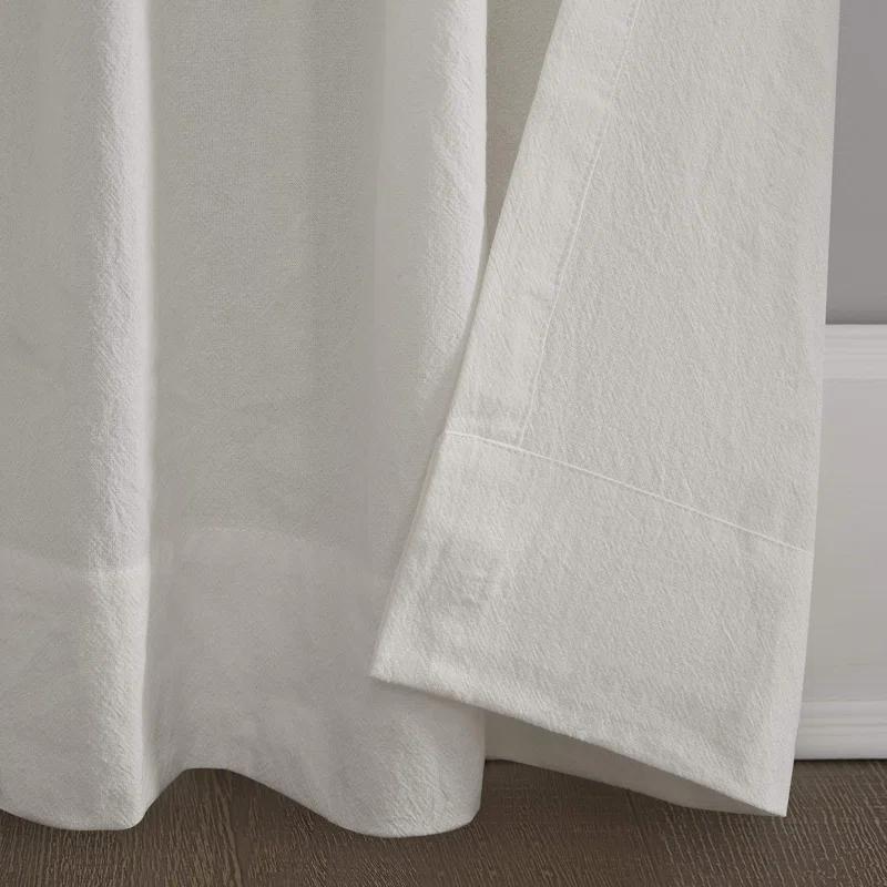 Hokku Designs 52"W x 84"L Washed Cotton Twist Tab Curtain