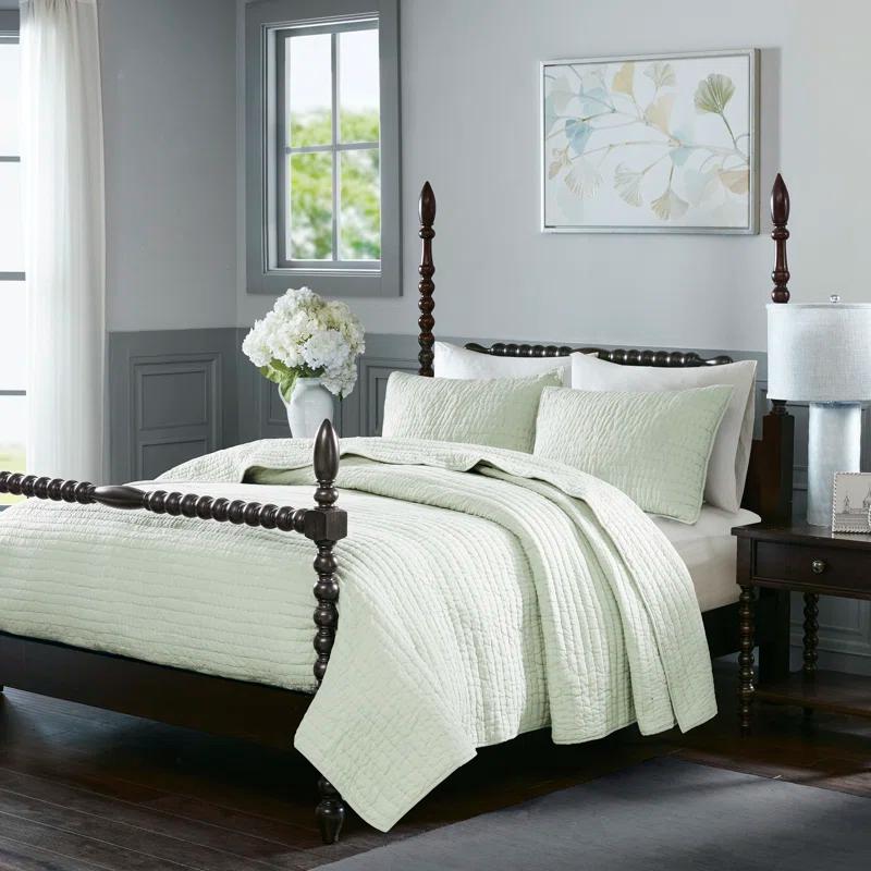 Madison Park Signature Madison Park Signature Serene 3 Piece Hand Quilted Cotton Quilt Set