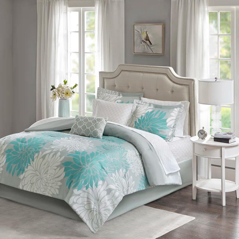 Madison Park Essentials Maible Floral Comforter Set with Cotton Bed Sheets