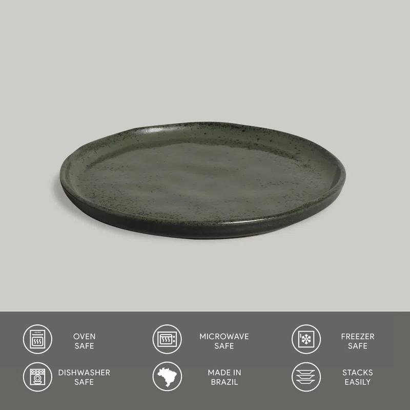 Porto Brasil Matte Black 6.1'' Stoneware Bread And Butter Plate (Set of 6)