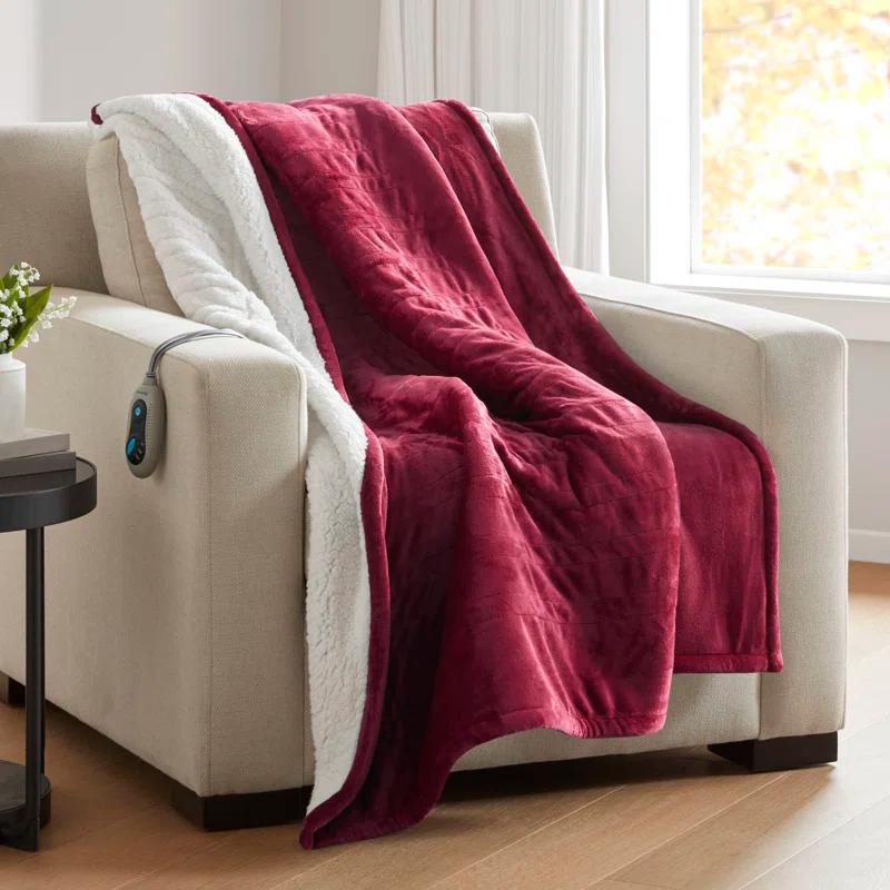 Beautyrest Beautyrest Heated Microlight to Berber Throw