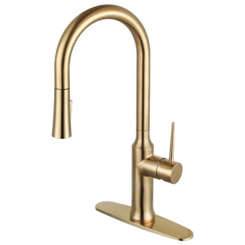 Kingston Brass LS2723NYL Kingston Brass New York Single-Handle Pull-Down Kitchen Faucet
