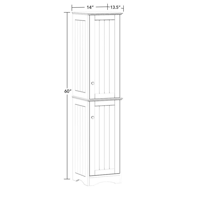RiverRidge Home RiverRidge Ashland Two-Door Tall Bathroom Storage Cabinet and Linen Organizer with Adjustable Shelves - White