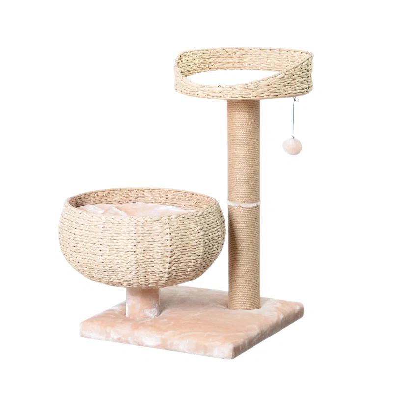 PetPals PetPals Handwoven Cat Tree with Perches Scratching Post