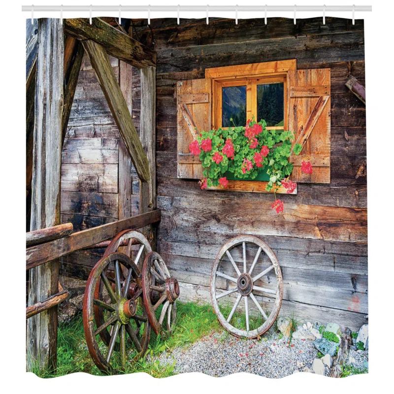 East Urban Home Shower Curtain with Hooks Included