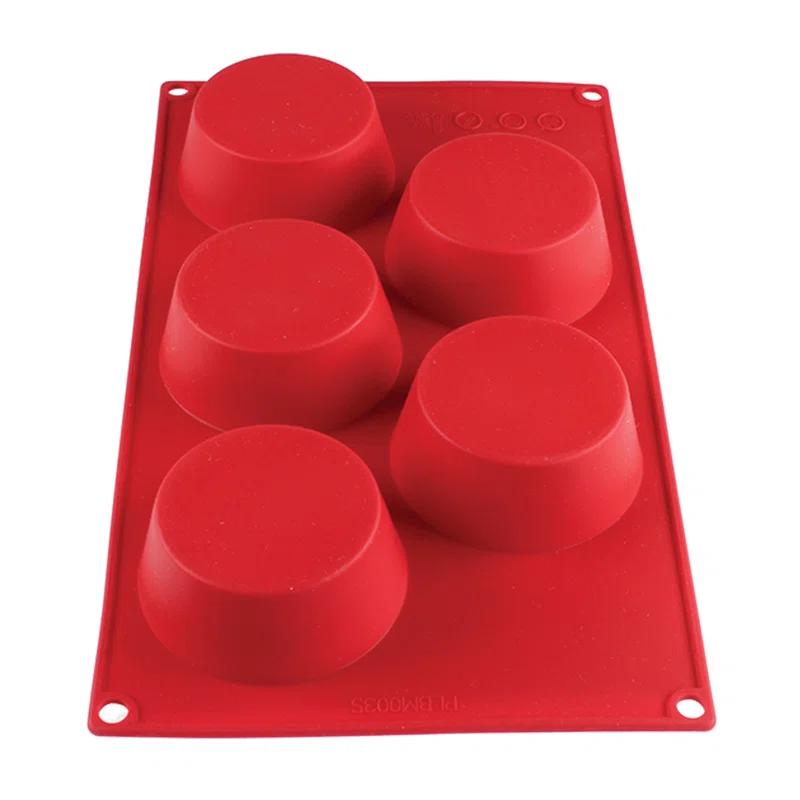 Thunder Group Inc. Thunder Group Inc. 5 Cup Non-Stick Silicone Muffin Pan with Lid