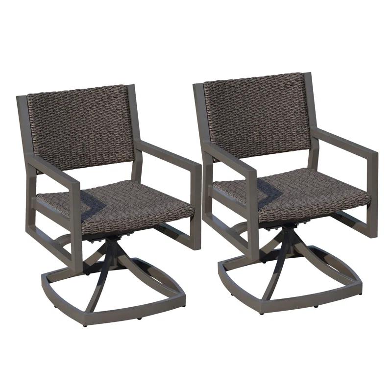 Courtyard Casual Furniture Outdoor Dining Armchair with Cushion (Set of 2)