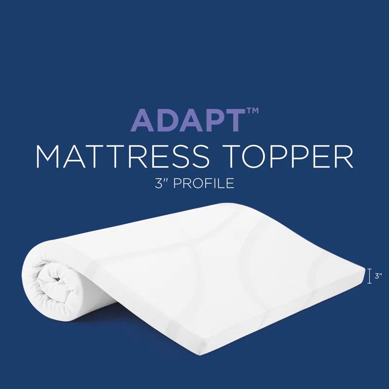 Alwyn Home 3" Memory Foam Mattress Topper, Queen,White