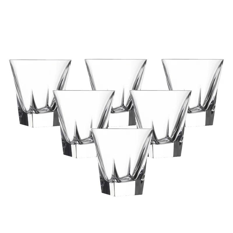 Lorren Home Trends Fusion 8oz. Crystal Whiskey Glass Set (Set of 6)