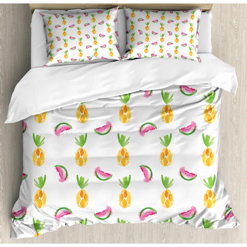 Pineapple Coastal Duvet Cover Set
