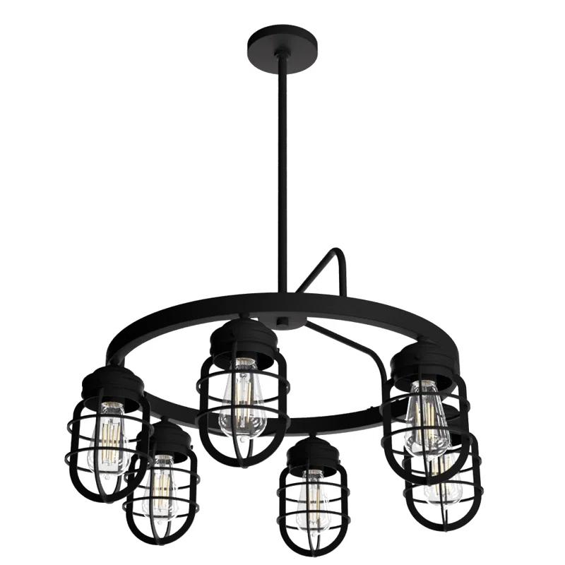 Hunter Fan Starklake 6 - Light Unique / Statement Wagon Wheel Chandelier