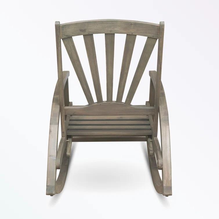 Highland Dunes Outdoor Cathleen Rocking  Solid Wood Chair