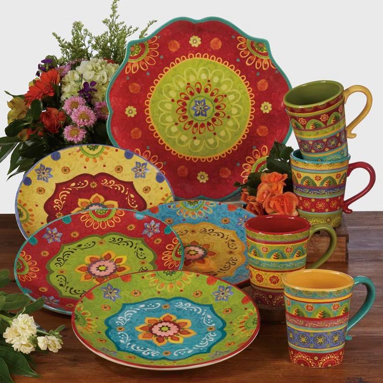 Certified International Tunisian Sunset 4 Piece 8.75" Salad Plate Set & Reviews | Wayfair