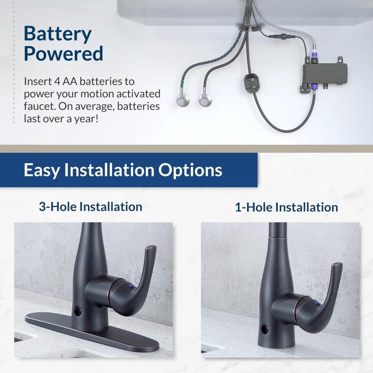 Bio Bidet by BEMIS Bio Bidet By BEMIS Pull Down Touchless Kitchen Faucet UP7000BN