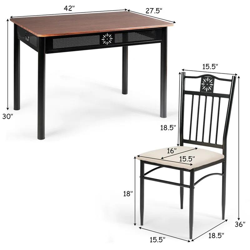 Costway 4 - Person Four Leg Dining Set