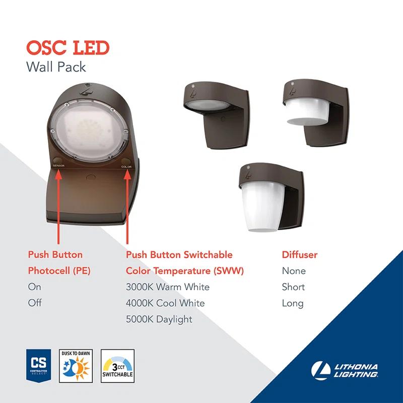 Lithonia Lighting 1 - Head LED Dusk to Dawn Outdoor Security Wall Pack