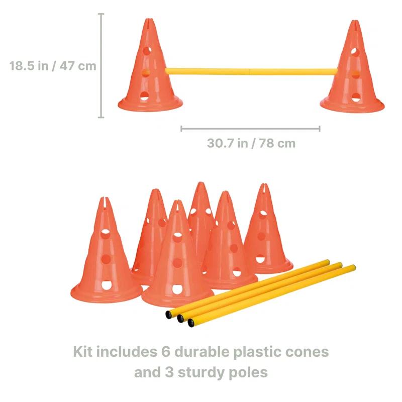 TRIXIE TRIXIE Dog Agility Hurdle Cone Set, Portable Canine Agility Training Set