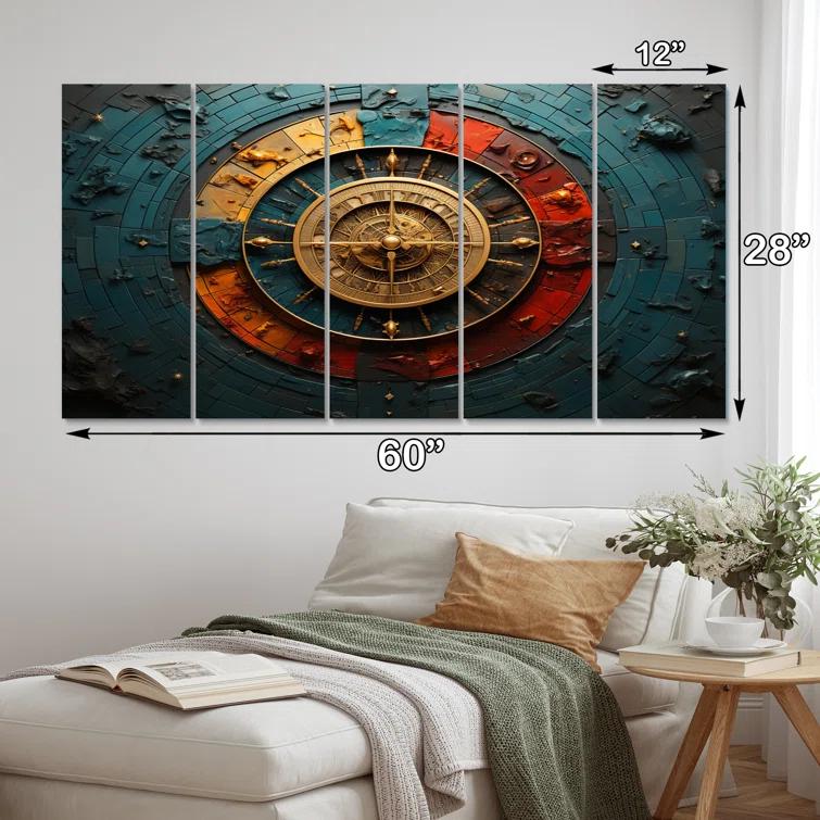 Design Art Astrology Zodiac Wheel " Astrology Zodiac Wheel " 5 - Pieces